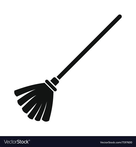 Broom Black Simple Icon Royalty Free Vector Image