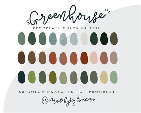 Greenhouse Color Palette Procreate Color Palette Color Etsy