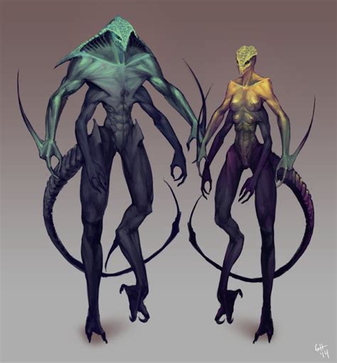 Reptilian Type Race By Gcrev On Deviantart Alien Concept Art Alien