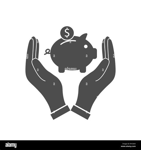 Money Pig Saving Hand Icon Vector Illustration Stock Vector Image