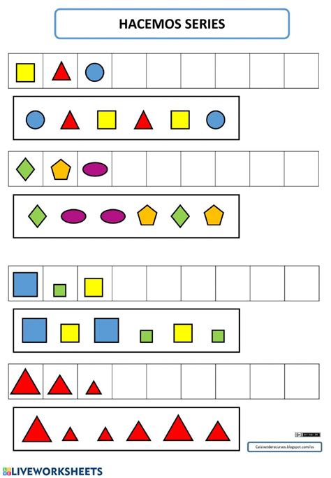 Trabajamos Las Series Series Ficha Math Activities Preschool Alphabet