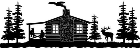 Cabin Scene In Pines Powered By Cubecart Silhouette Clip Art Clip