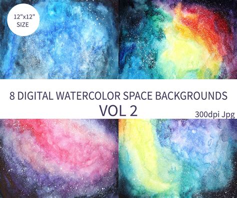 Watercolor Space Background By Annakristal Thehungryjpeg