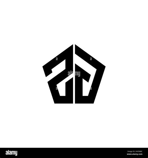 Zg Monogram Logo Letter With Polygonal Geometric Shape Style Design