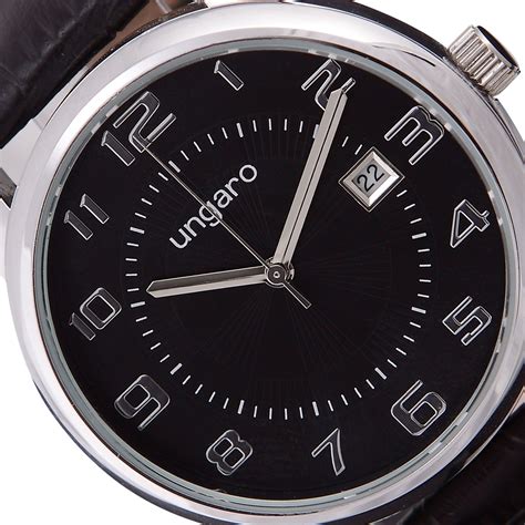 Corporate Ts For Ungaro Watches Date Window Ezio In Black Strap