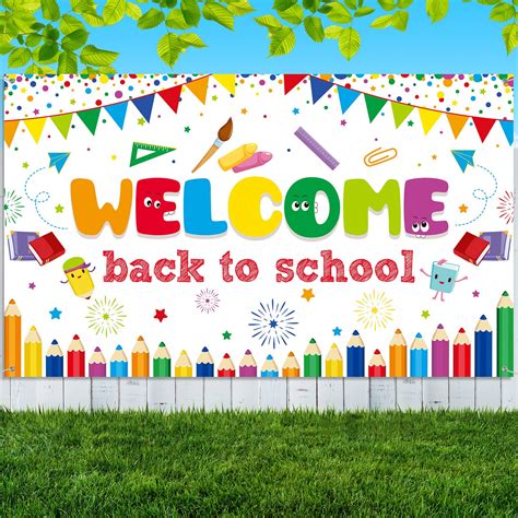 Buy Welcome Back To School Banner First Day Of School Backdrop Banner