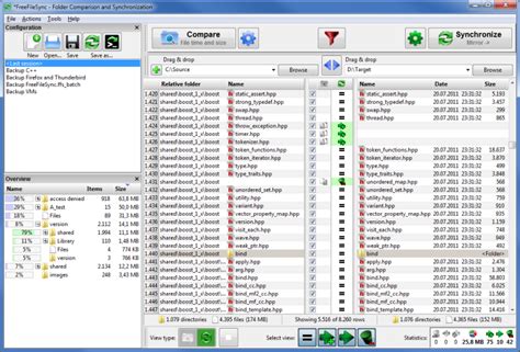 Code compare allows you to diff and sync two folders as well as compare directory if you are searching for a superior folder comparison software, look no further. FreeFileSync - standaloneinstaller.com