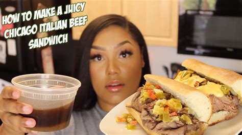 How To Make A Wet And Juicy Italian Beef Sandwich Recipe Mukbang Youtube