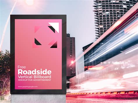Free Roadside Vertical Billboard Mock Up For Advertisement