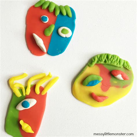 Picasso Art For Kids Playdough Faces Messy Little Monster