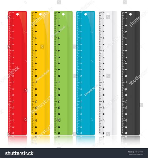 Colorful Rulers Stock Vector Illustration 105134414 Shutterstock