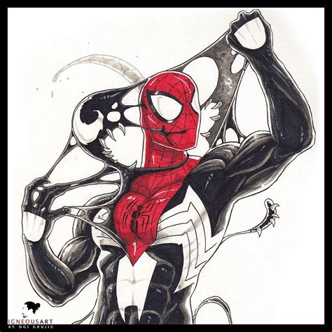 Igneous Art On Instagram Spider Man Vs The Symbiote Marker Sketch