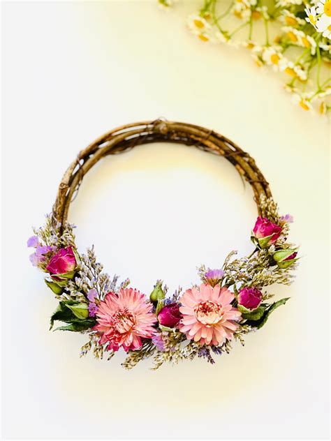 Botanical Wreath W Dried Flowers And Herbs Dried Flower Wreath