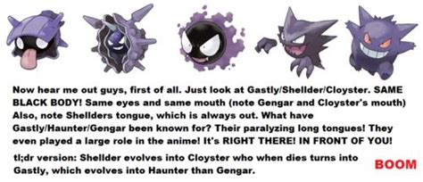 Cloyster Gastly Theory Gengar Anime Pokemon