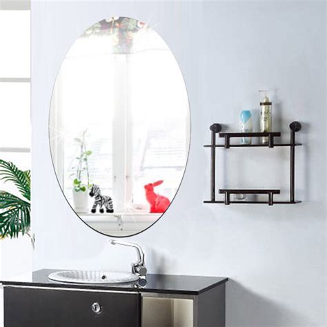 2742cm Oval Acrylic Bathroom Waterproof Mirror Sticker 11street