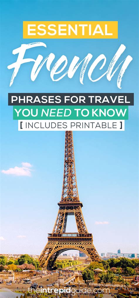 60 French Phrases For Travel You Need To Know Plus Printable