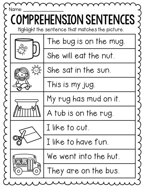 For instance, cat, box and web are these words are vital for children who are in kindergarten. Comprehension Sentences Worksheets - Distance Learning in 2020 | Short vowel words ...