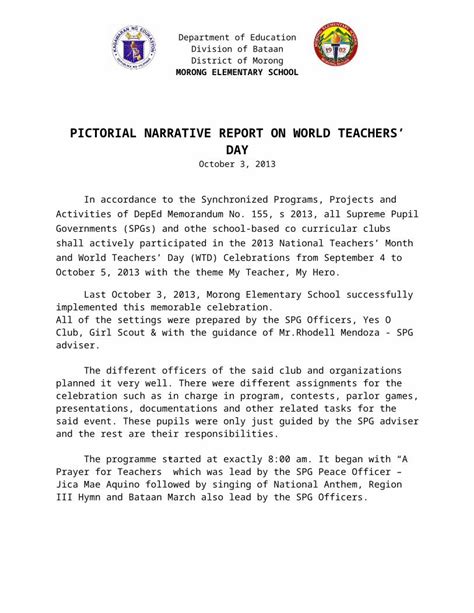 Docx Teachers Day Narrative Report Short Dokumentips