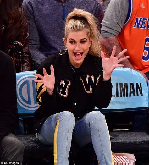 Hailey Baldwin Wears A Racy Crop Top As She Watches The Knicks At