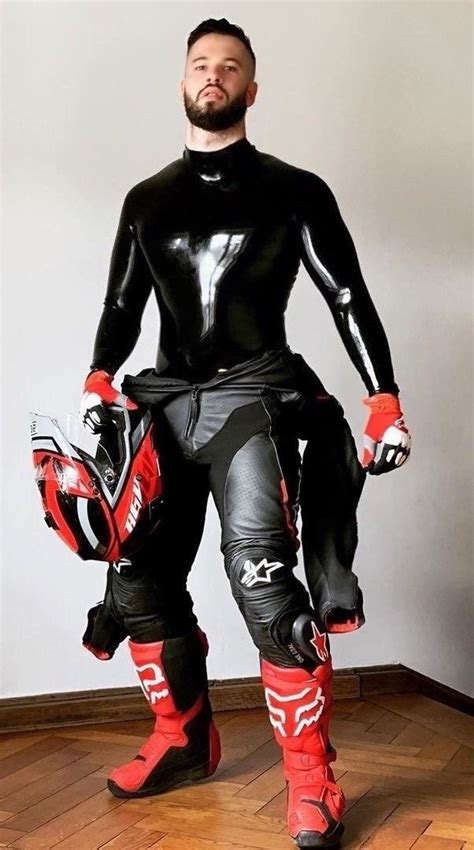adorable leather rubber biker super skinny jeans men motorcycle suits men motorcycle