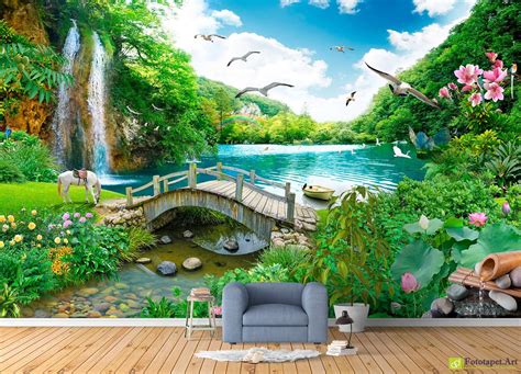 Nature Waterfall Wall Mural Made To Order In The Europe Wallmurals