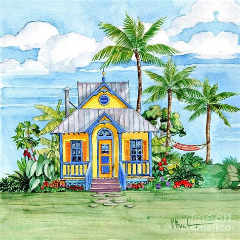 Paul Brent Tropical Cottage Ii Cottage Painting Cottage Art