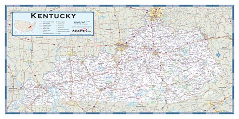 Kentucky County Highway Wall Map By Mapsales