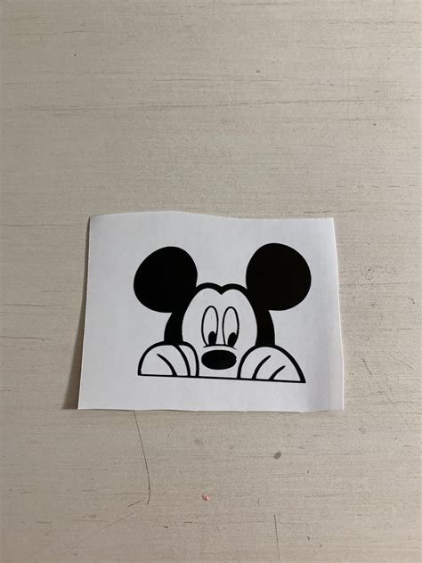 Peeking Mickey Decal Car Decal Disney Decal Mickey Mouse Etsy