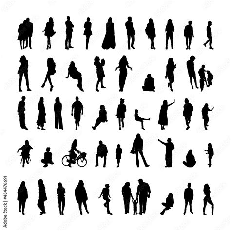 Architecture People Silhouettes Of People 2d People Section
