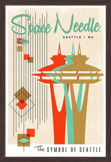 The Space Needle Simple Block Color Mid Century Modern Graphic