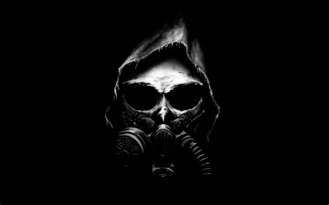 Wallpaper Skull Apocalypse Gas Mask Black Dark