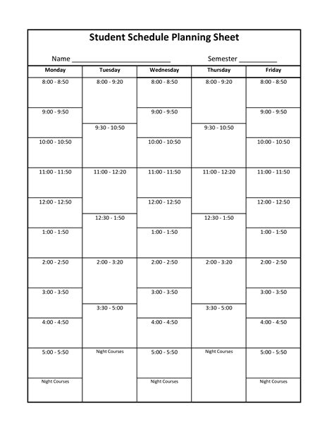 College Class Schedule Planning Sheet - How to create a College Class Schedule Planning Sheet ...