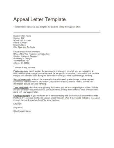 43 Effective Appeal Letters Financial Aid Insurance Academic