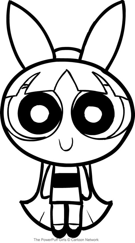 Drawing Blossom Smiling The Powerpuff Girls Coloring Page