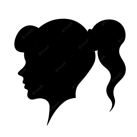 Premium Vector Minimalist Woman With Ponytail Silhouette Vector