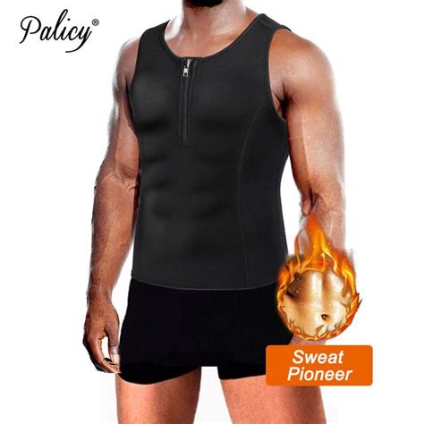Palicy Mens Sauna Suit Neoprene Slimming Waist Trainer Body Shaper