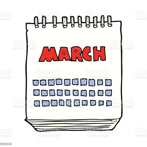 Cartoon March Calendar Stock Illustration Download Image Now Istock