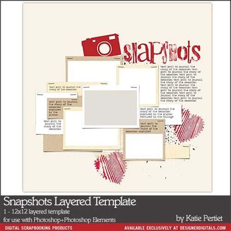 Snapshots Layered Template Digital Scrapbooking Layers Photoshop