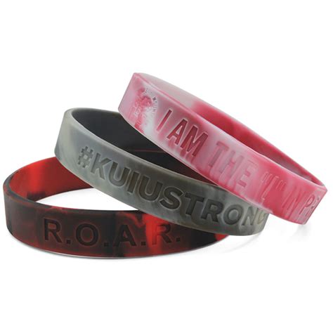 If you want your wristband customized, you can choose a personalized message or text to have it imprinted onto the band. Custom Swirl Silicone Wristband Bracelet