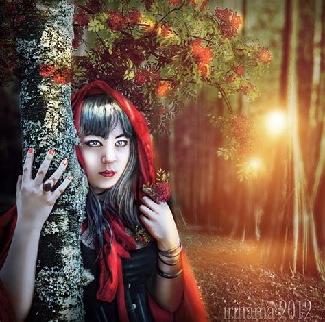 Girl In Red Red Forest Fantasy Girl Lady Hd Wallpaper Peakpx