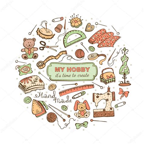 Hobbies doodle | Doodle hobby set — Stock Vector ...