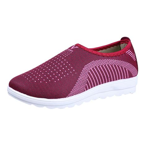 Buy Women Mesh Flat Sneakers Walking Casual Loafers Breathable Lazy