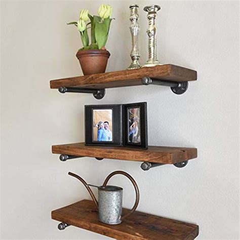 Determine how long your floating shelf should be. Industrial Pipe Shelf Brackets 12 inch - Set of 4, Rustic ...