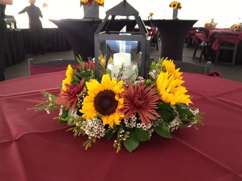 Fall Inspired Sunflower And Lantern Centerpiece By All Grand Events