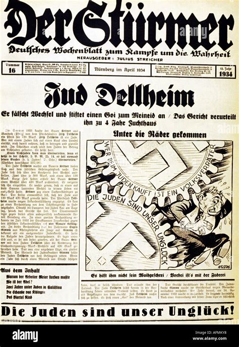 Nationalsozialismus Nationalsozialismus Presse Zeitung Der Stürmer Nr 16 Nürnberg