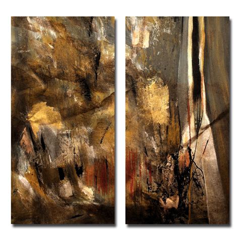 Earth Tone Abstract I 2 Piece Wrapped Canvas Wall Art Set Canvas