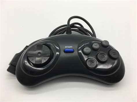 Sega Genesis 6 Button Controller Game Pad Premium Black With Etsy