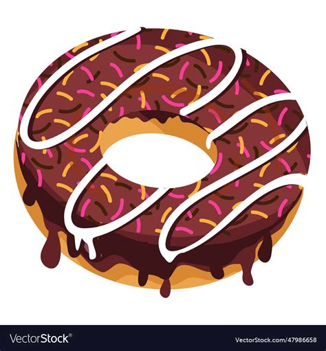 Chocolate Doughnut With Sprinkles Royalty Free Vector Image
