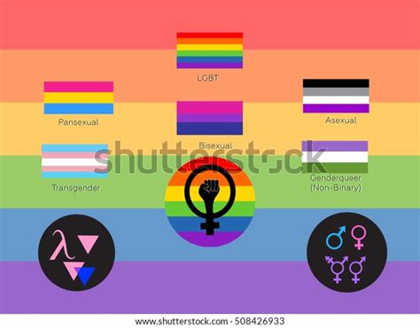 Lgbt Symbols Flags Types Gender Vector Stock Vector Royalty Free 508426933 Shutterstock