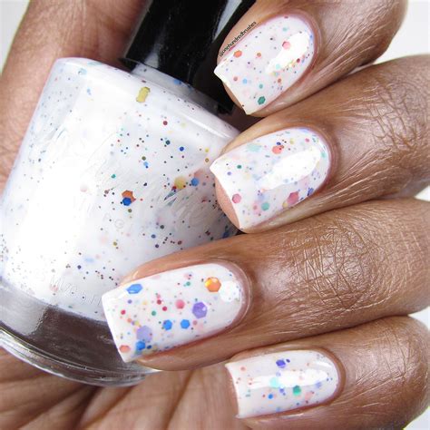 oh splat white glitter nail polish with rainbow glitters 0 5 oz full